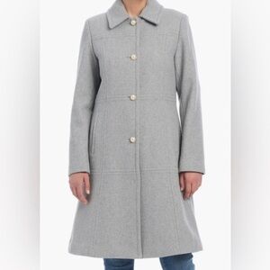 NWT Kate Spade Elegant Wool Gray Trench Coat - Large